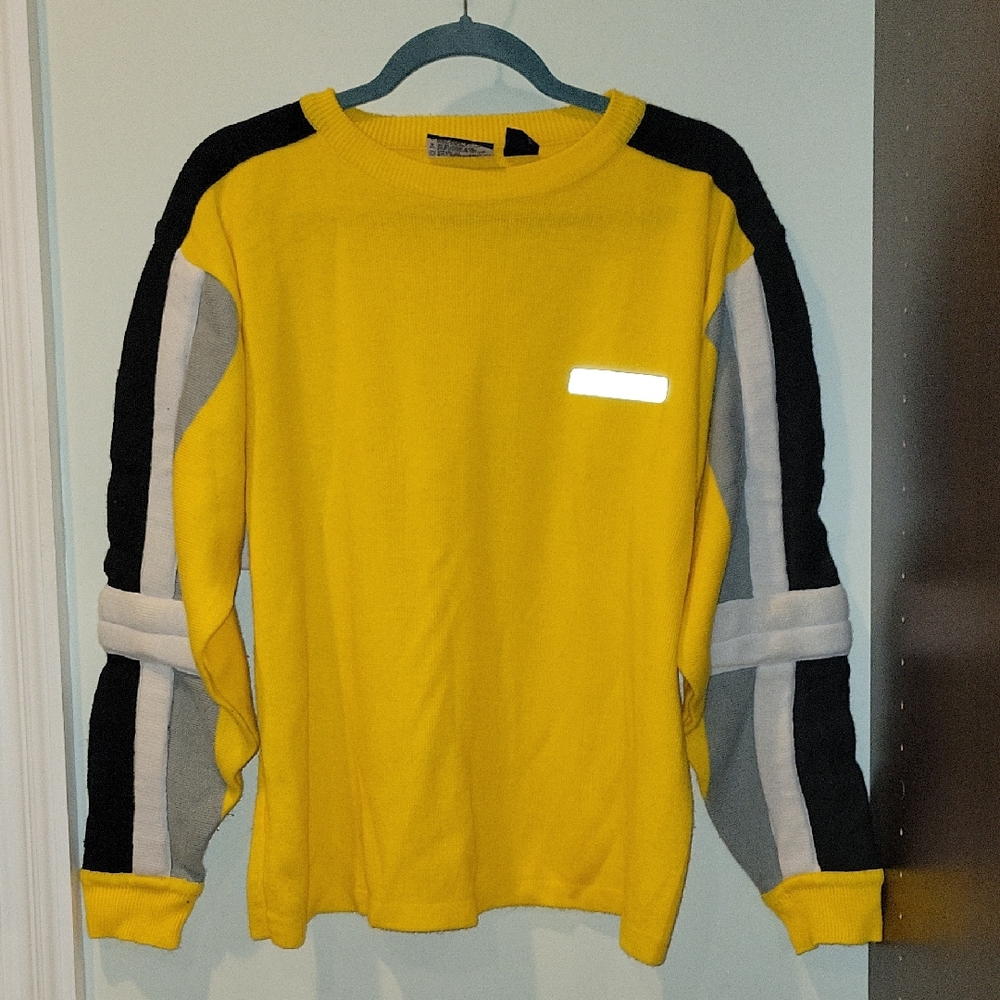 Yellow and Black Crewneck Sweater
